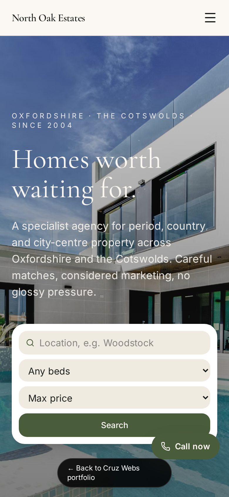 North Oak Estates — mobile preview